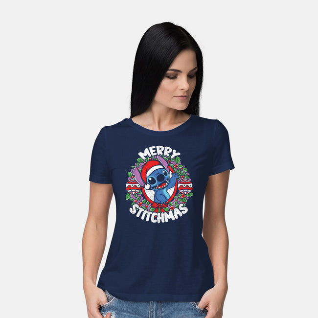 Merry Stitchmas-womens basic tee-turborat14