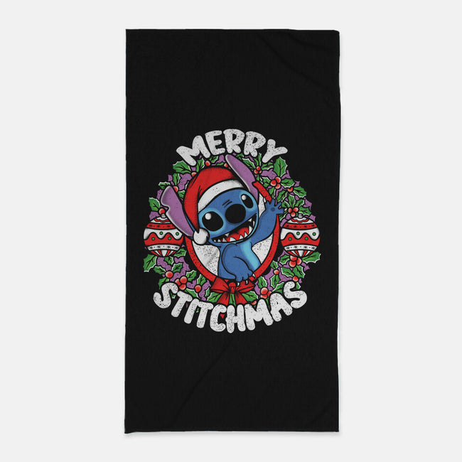 Merry Stitchmas-none beach towel-turborat14