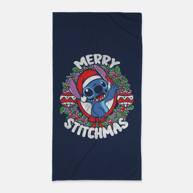 Merry Stitchmas-none beach towel-turborat14