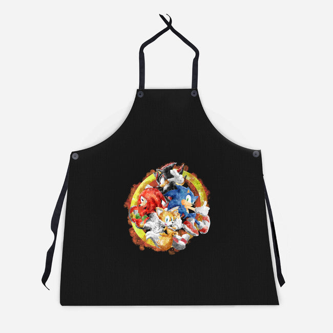 Sonic Squad Splash-unisex kitchen apron-nickzzarto