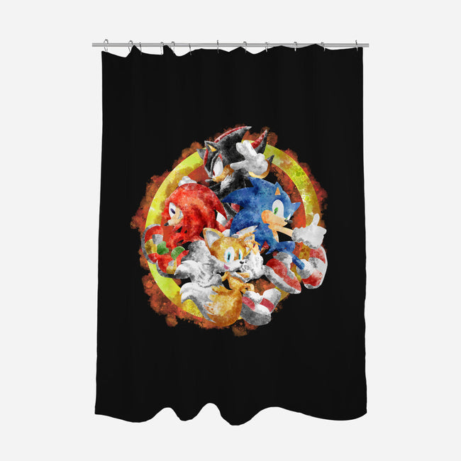 Sonic Squad Splash-none polyester shower curtain-nickzzarto