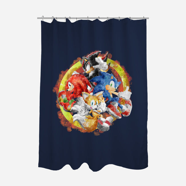 Sonic Squad Splash-none polyester shower curtain-nickzzarto