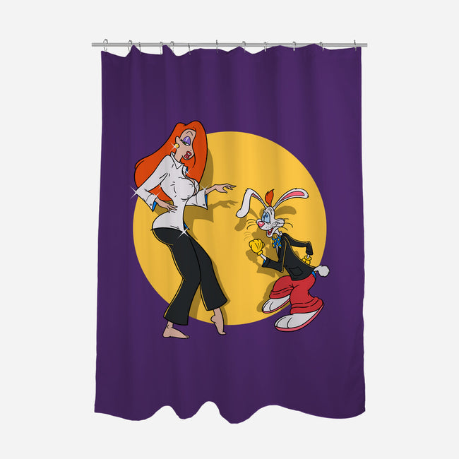 Rabbit Fiction-none polyester shower curtain-Getsousa!