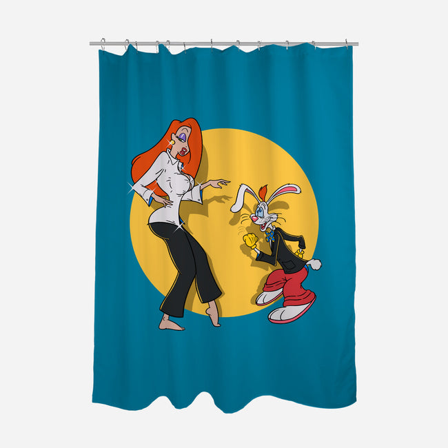 Rabbit Fiction-none polyester shower curtain-Getsousa!