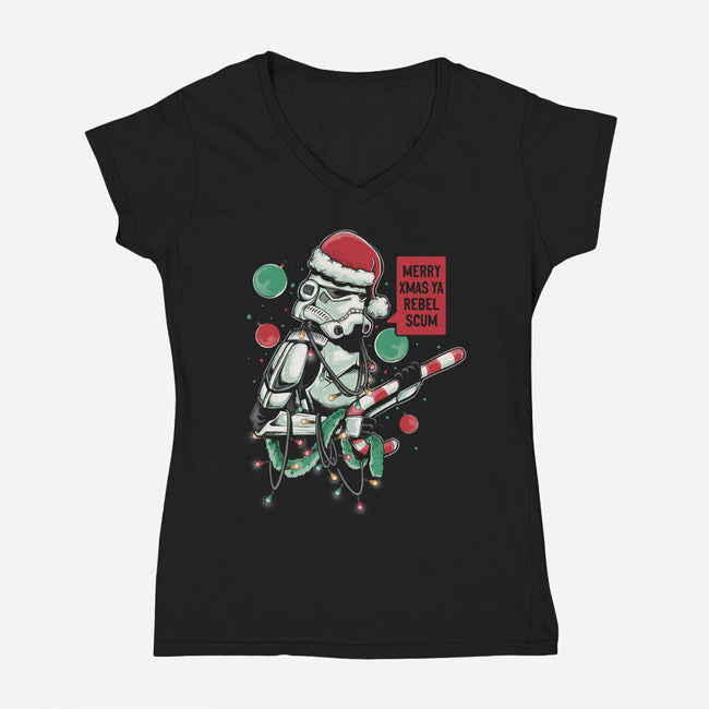 Merry Xmas Ya Rebel Scum-womens v-neck tee-Arigatees