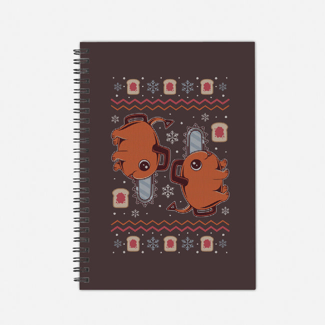 Cute Devil Dog Christmas-none dot grid notebook-Alundrart