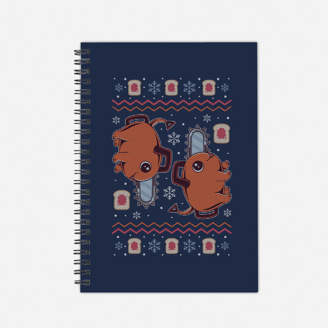 Cute Devil Dog Christmas-none dot grid notebook-Alundrart