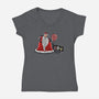 We All Float Down Here Santa-womens v-neck tee-zascanauta