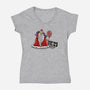 We All Float Down Here Santa-womens v-neck tee-zascanauta