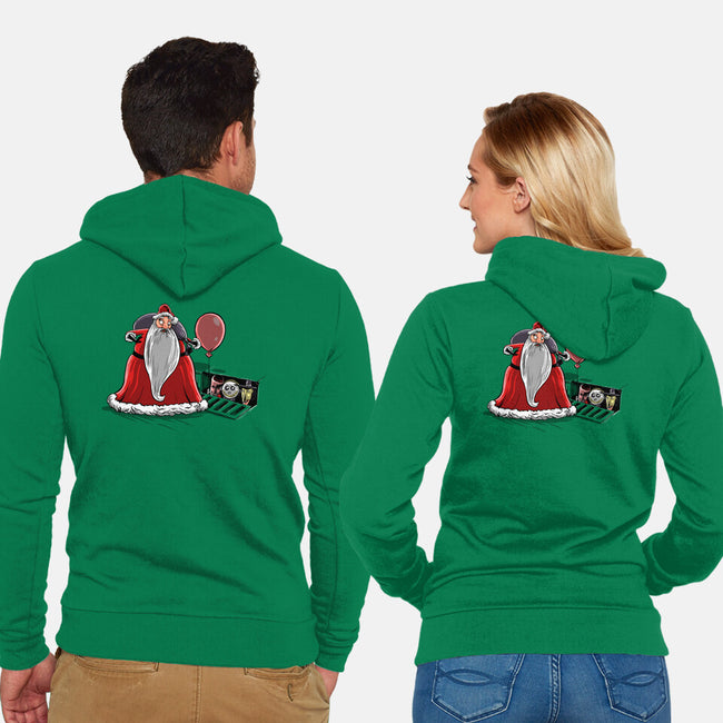 We All Float Down Here Santa-unisex zip-up sweatshirt-zascanauta