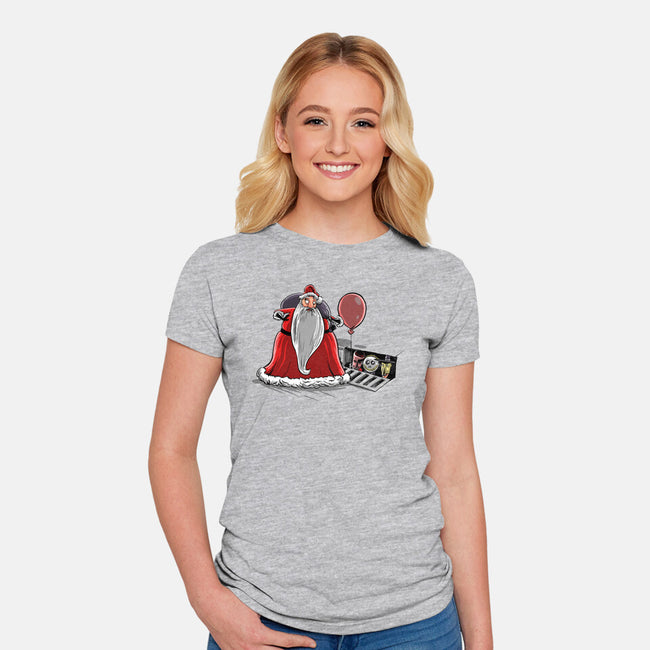 We All Float Down Here Santa-womens fitted tee-zascanauta