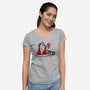 We All Float Down Here Santa-womens v-neck tee-zascanauta