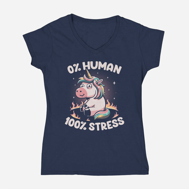 Not Human Just Stressed-womens v-neck tee-koalastudio