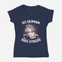 Not Human Just Stressed-womens v-neck tee-koalastudio