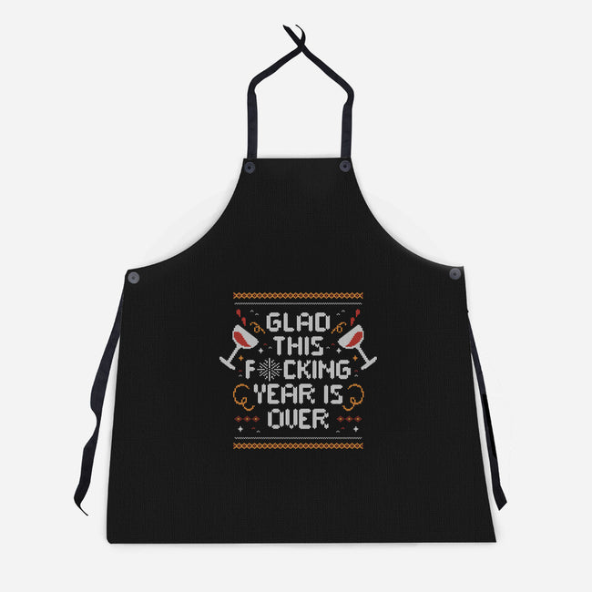 Glad This Year Is Over-unisex kitchen apron-eduely