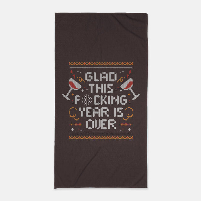 Glad This Year Is Over-none beach towel-eduely