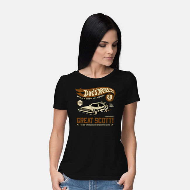 Doc's Wheels-womens basic tee-retrodivision