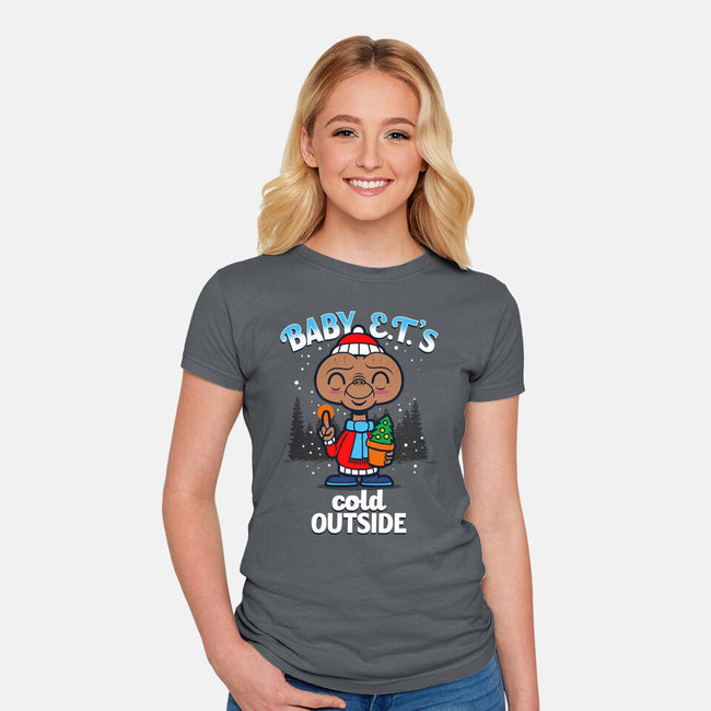 Baby E.T.'s Cold Outside-womens fitted tee-Boggs Nicolas