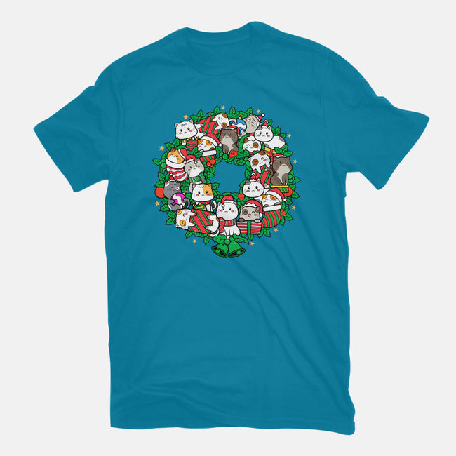 Catmas Wreath-womens fitted tee-bloomgrace28