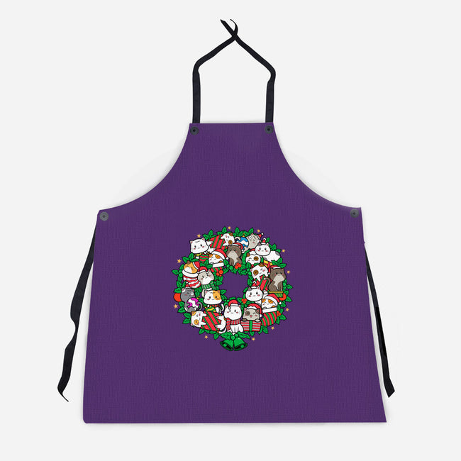 Catmas Wreath-unisex kitchen apron-bloomgrace28