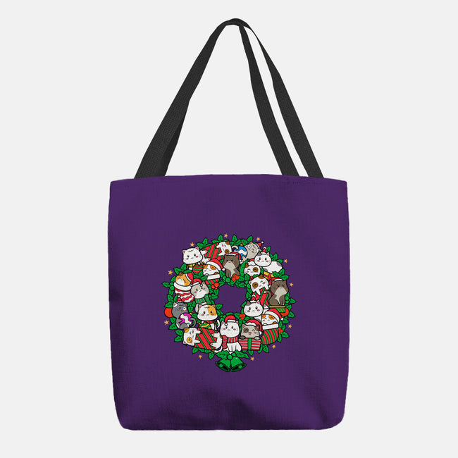 Catmas Wreath-none basic tote bag-bloomgrace28