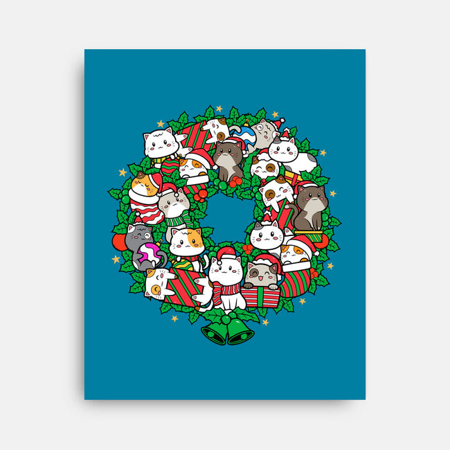 Catmas Wreath-none stretched canvas-bloomgrace28