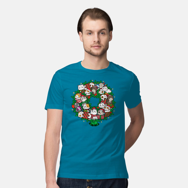 Catmas Wreath-mens premium tee-bloomgrace28