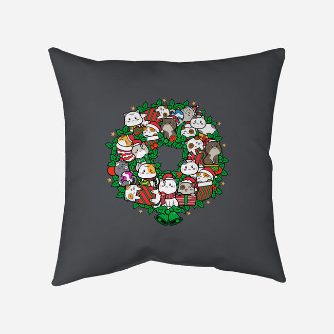 Catmas Wreath-none removable cover w insert throw pillow-bloomgrace28