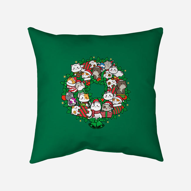 Catmas Wreath-none removable cover w insert throw pillow-bloomgrace28