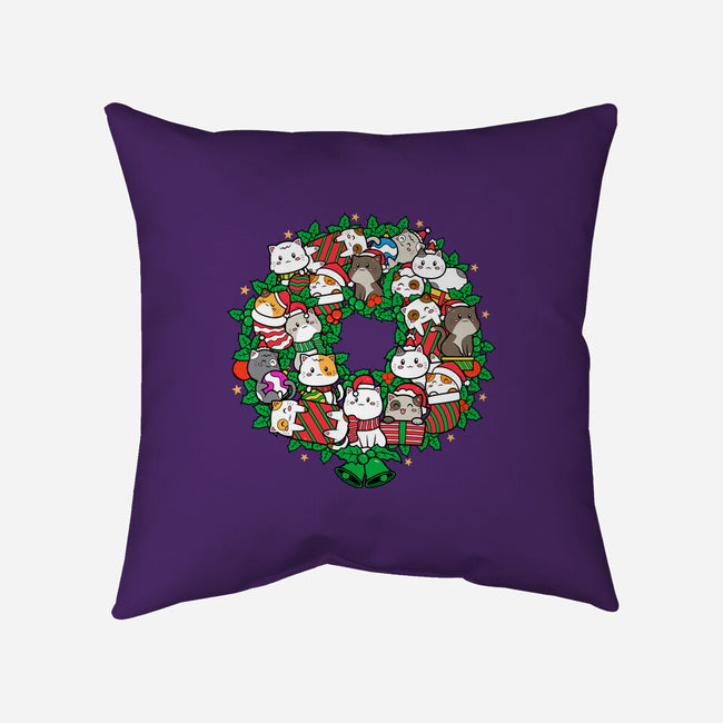 Catmas Wreath-none removable cover w insert throw pillow-bloomgrace28