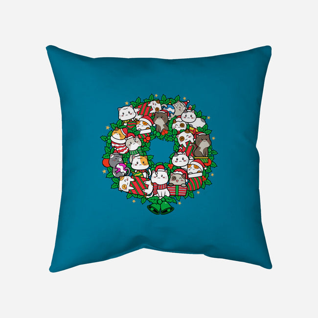 Catmas Wreath-none removable cover w insert throw pillow-bloomgrace28
