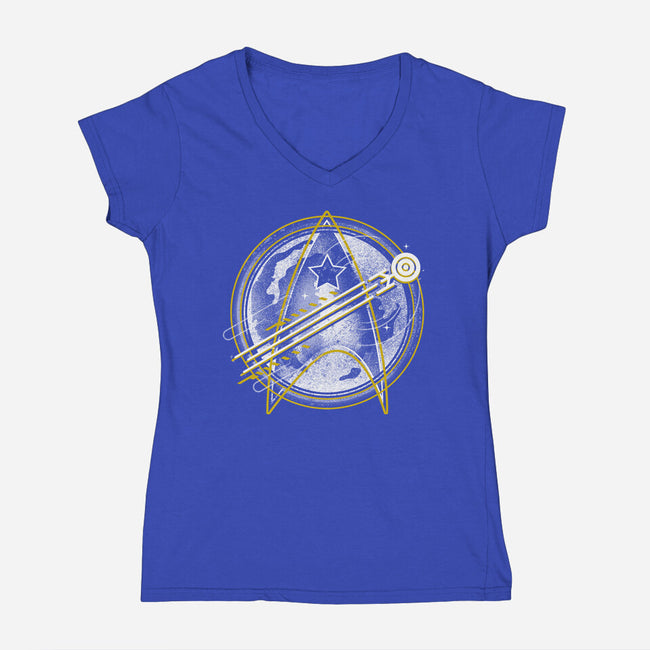 Moonlight Boldly Night-womens v-neck tee-Logozaste
