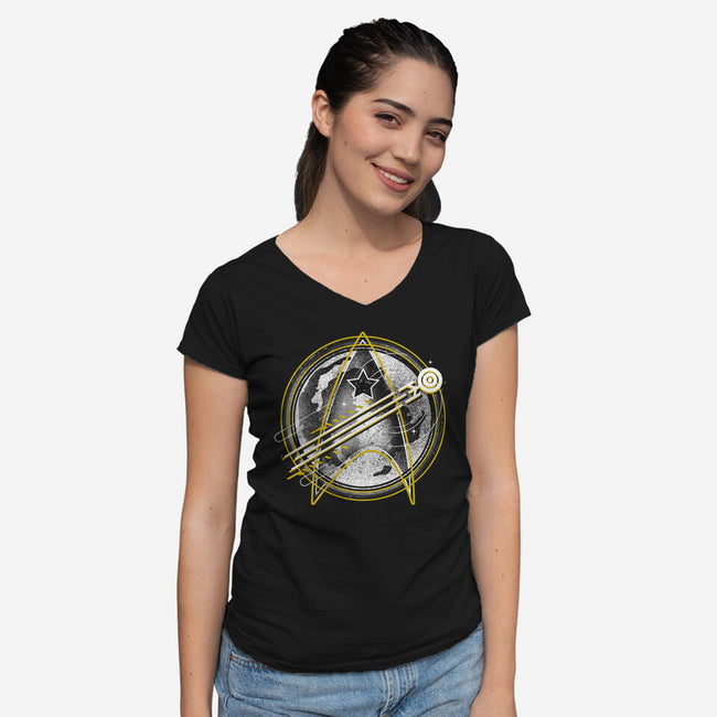 Moonlight Boldly Night-womens v-neck tee-Logozaste