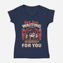 Just Here Waiting For You-womens v-neck tee-eduely