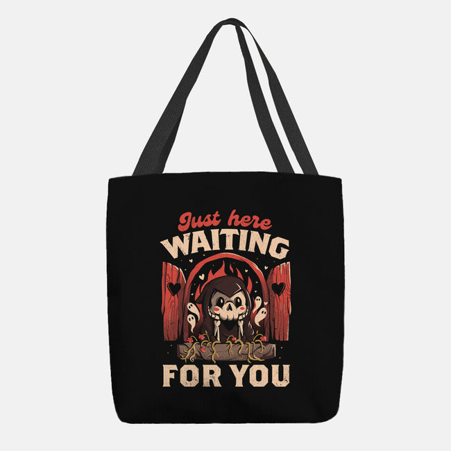 Just Here Waiting For You-none basic tote bag-eduely