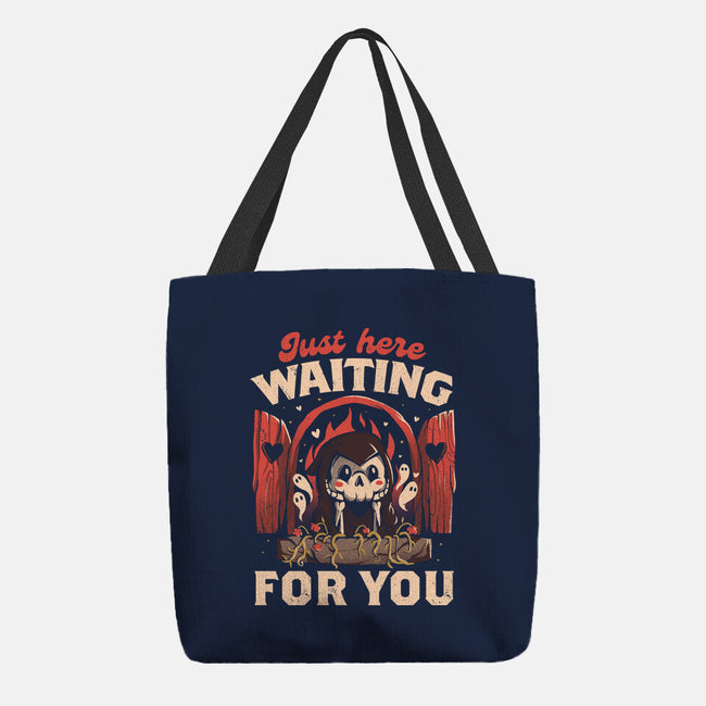 Just Here Waiting For You-none basic tote bag-eduely