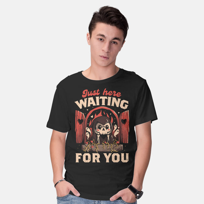 Just Here Waiting For You-mens basic tee-eduely