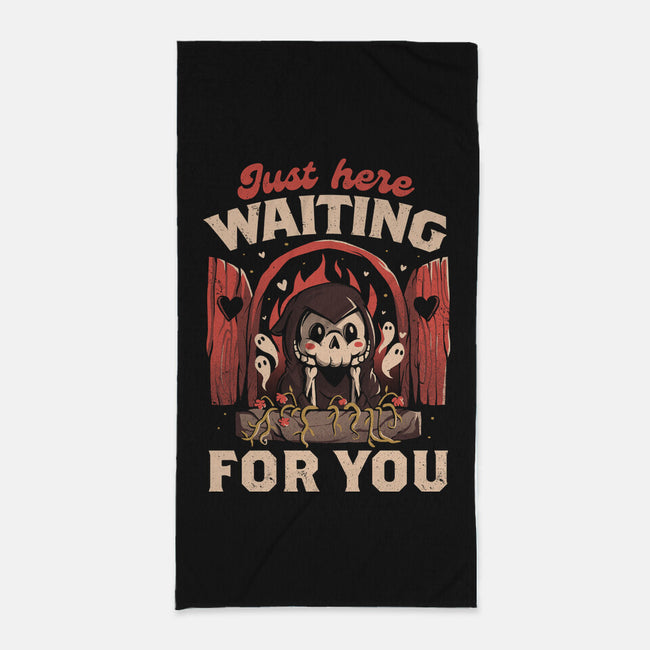 Just Here Waiting For You-none beach towel-eduely