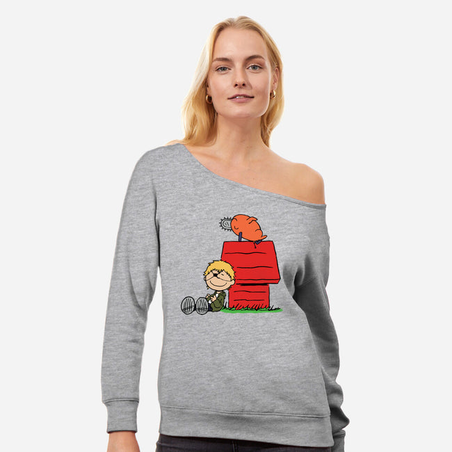 Dreaming About A Normal Life-womens off shoulder sweatshirt-Tronyx79