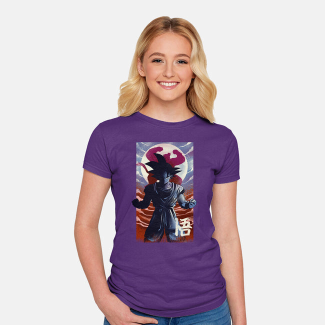 Saiyan Moonlight-womens fitted tee-fanfabio