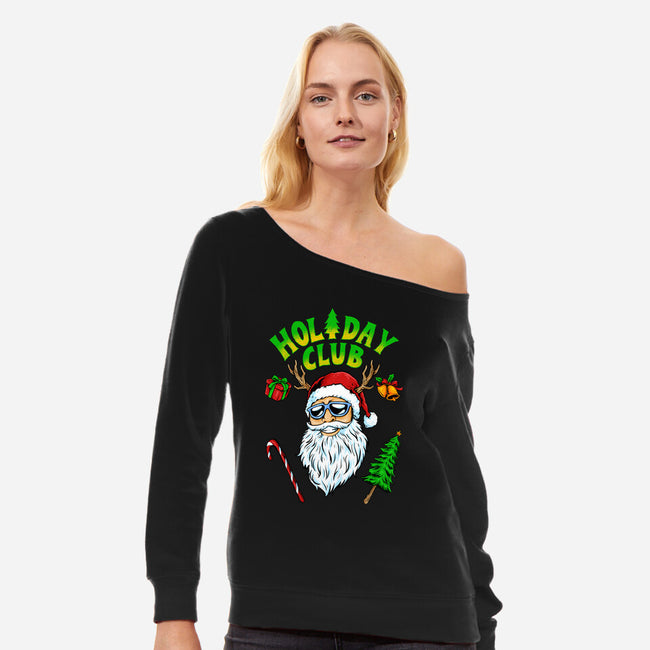 The Holiday Club-womens off shoulder sweatshirt-spoilerinc