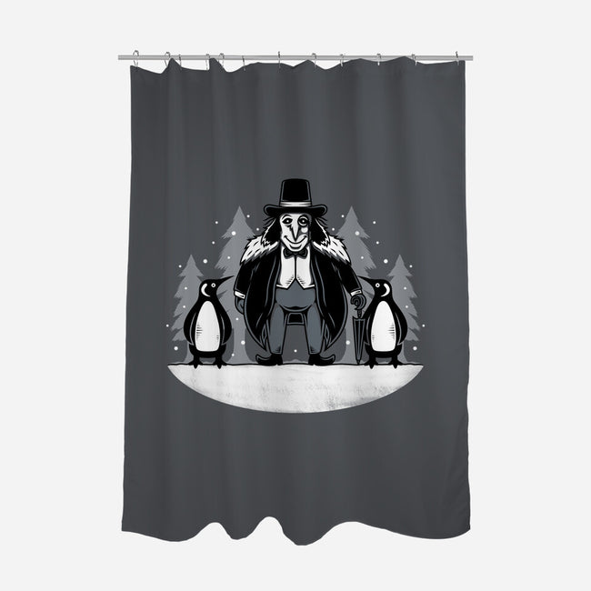 Penguins-none polyester shower curtain-Alundrart