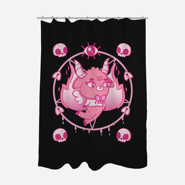 The Devil Wears Pink-none polyester shower curtain-yumie