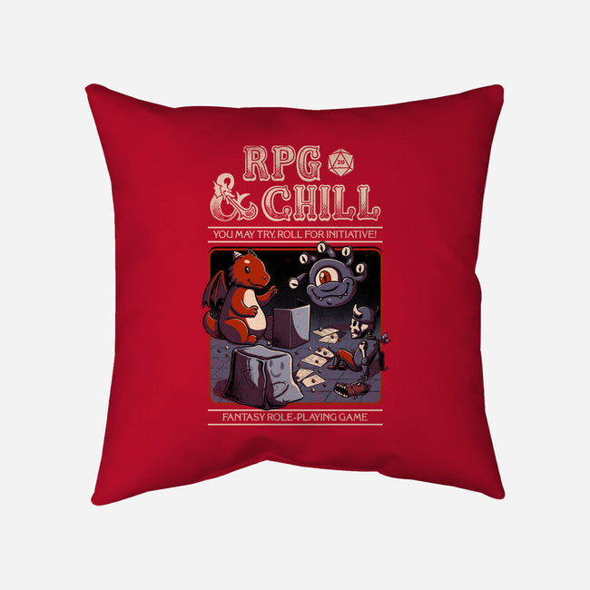 RPG & Chill-none removable cover throw pillow-The Inked Smith