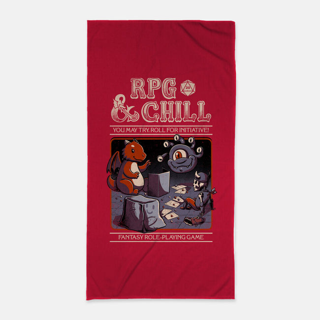 RPG & Chill-none beach towel-The Inked Smith