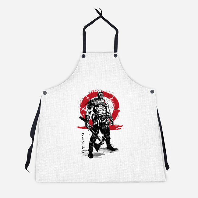 Killer Of Gods Sumi-e-unisex kitchen apron-DrMonekers