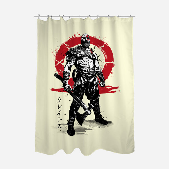 Killer Of Gods Sumi-e-none polyester shower curtain-DrMonekers