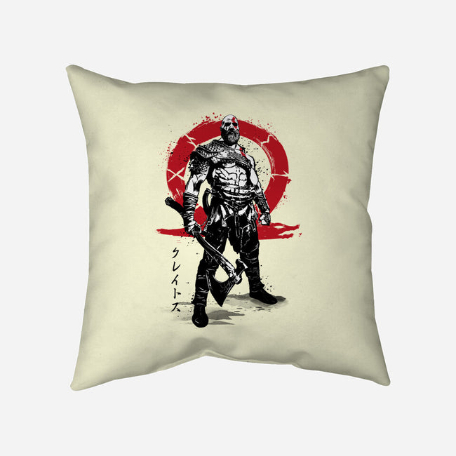 Killer Of Gods Sumi-e-none removable cover w insert throw pillow-DrMonekers