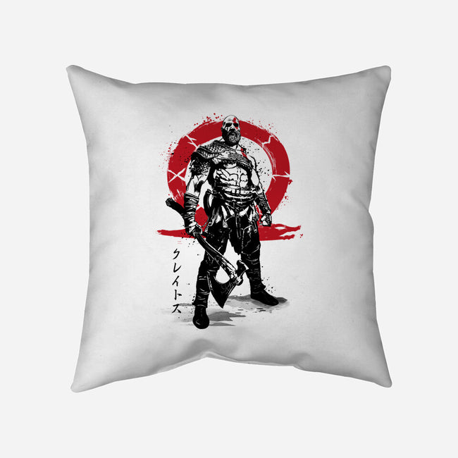 Killer Of Gods Sumi-e-none removable cover w insert throw pillow-DrMonekers