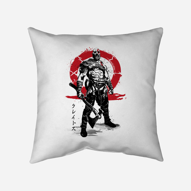 Killer Of Gods Sumi-e-none removable cover throw pillow-DrMonekers